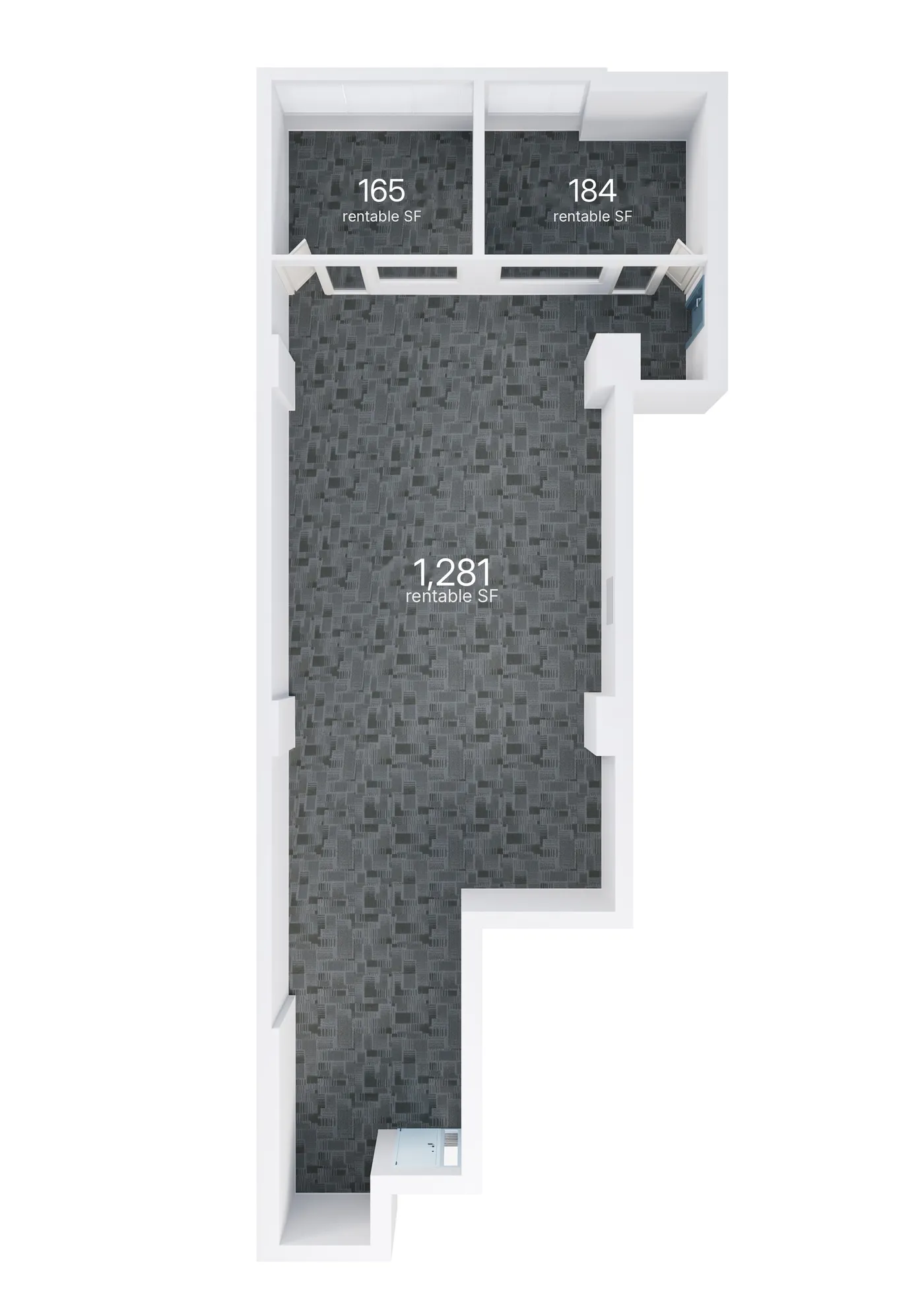 As-built floor plan with room sizes