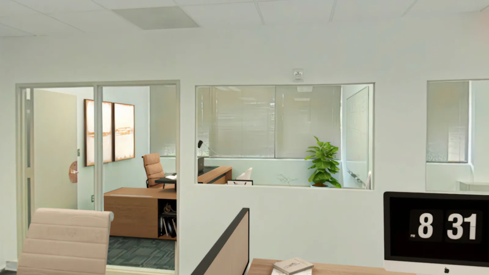 Office 1, virtually staged
